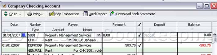 How to void a check from a previous period