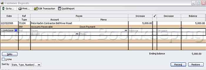 Record Customer Prepayments